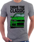 Drive The Classic Nissan Skyline R34. T-shirt in Heather Grey Colour