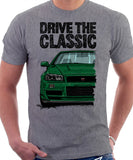 Drive The Classic Nissan Skyline R34. T-shirt in Heather Grey Colour