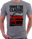 Drive The Classic Nissan Skyline R34. T-shirt in Heather Grey Colour