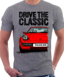 Drive The Classic Porsche 928 Early Model. T-shirt in Heather Grey Colour