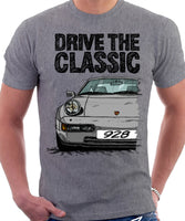Drive The Classic Porsche 928 Late Model. T-shirt in Heather Grey Colour