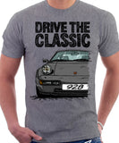Drive The Classic Porsche 928 Late Model. T-shirt in Heather Grey Colour