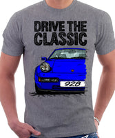 Drive The Classic Porsche 928 Late Model. T-shirt in Heather Grey Colour