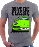 Drive The Classic Porsche 928 Late Model. T-shirt in Heather Grey Colour