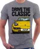 Drive The Classic Porsche 928 Late Model. T-shirt in Heather Grey Colour
