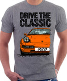 Drive The Classic Porsche 928 Late Model. T-shirt in Heather Grey Colour