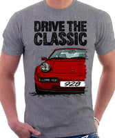 Drive The Classic Porsche 928 Late Model. T-shirt in Heather Grey Colour