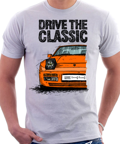 Drive The Classic Porsche 944 Late Model. T shirt in White Colour