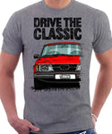 Drive The Classic Saab 900 Early Standard Model. T-shirt in Heather Grey Colour