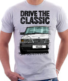 Drive The Classic Saab 900 Late Model. T-shirt in White Colour