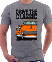 Drive The Classic Triumph Spitfire Mk1 Hardtop. T-shirt in Heather Grey Colour