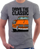 Drive The Classic Triumph Spitfire Mk1 Hardtop. T-shirt in Heather Grey Colour