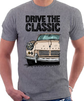 Drive The Classic Triumph Spitfire Mk1 Hardtop. T-shirt in Heather Grey Colour