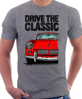 Drive The Classic Triumph Spitfire Mk1 Hardtop. T-shirt in Heather Grey Colour