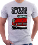 Drive The Classic Triumph Spitfire Mk1 Hardtop. T-shirt in White Colour