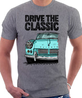 Drive The Classic Triumph Spitfire Mk1 Softtop. T-shirt in Heather Grey Colour