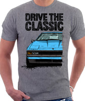 Drive The Classic Toyota Supra Mk2 Early Model. T-shirt in Heather Grey Colour