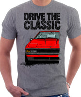 Drive The Classic Toyota Supra Mk2 Early Model. T-shirt in Heather Grey Colour