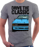 Drive The Classic Toyota Supra Mk2 Late Model. T-shirt in Heather Grey Colour