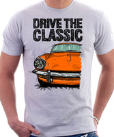 Drive The Classic Triumph Spitfire Mk3 Hardtop. T-shirt in White Colour