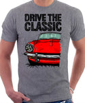 Drive The Classic Triumph Spitfire Mk3 Softtop. T-shirt in Heather Grey Colour