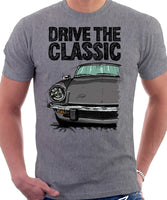 Drive The Classic Triumph Spitfire Mk4 Softtop. T-shirt in Heather Grey Colour