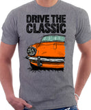 Drive The Classic Triumph Spitfire Mk3 Softtop. T-shirt in Heather Grey Colour