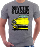 Drive The Classic Triumph Spitfire Mk4 Hardtop. T-shirt in Heather Grey Colour