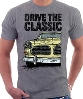 Drive The Classic Volvo Amazon. T-shirt in Heather Grey Colour