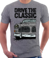 Drive The Classic Volvo Amazon. T-shirt in Heather Grey Colour