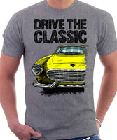 Drive The Classic Volvo P1800 Early Model. T-shirt in Heather Grey Colour