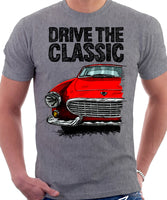 Drive The Classic Volvo P1800 Early Model. T-shirt in Heather Grey Colour