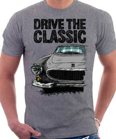 Drive The Classic Volvo P1800 Late Model. T-shirt in Heather Grey Colour