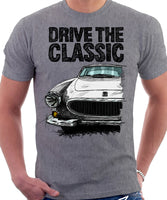 Drive The Classic Volvo P1800 Late Model. T-shirt in Heather Grey Colour