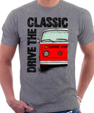 Drive The Classic VW T2 Baywindow Late Model . T-shirt in Heather Grey Colour