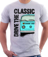 Drive The Classic VW T2 Baywindow Late Model . T-shirt in White Colour