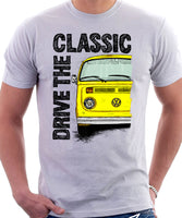 Drive The Classic VW T2 Baywindow Late Model . T-shirt in White Colour