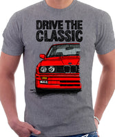 Drive The Classic BMW E30 M3. T-shirt in Heather Grey Colour