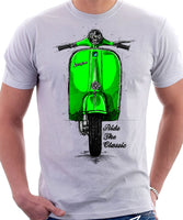 Ride The Classic Vespa. T-shirt in White Colour