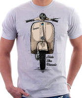 Ride The Classic Vespa. T-shirt in White Colour