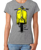 Ride The Classic Vespa. Women T-shirt in Heather Grey Colour