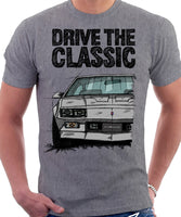 Drive The Classic Chevrolet Camaro 3 Gen Z28 Late Model. T-shirt in Heather Grey Colour