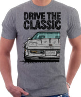 Drive The Classic Chevrolet Corvette C4 Early Model. T-shirt in Heather Grey Colour