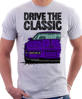 Drive The Classic Chevrolet Corvette C4 Late Model. T-shirt in White Colour