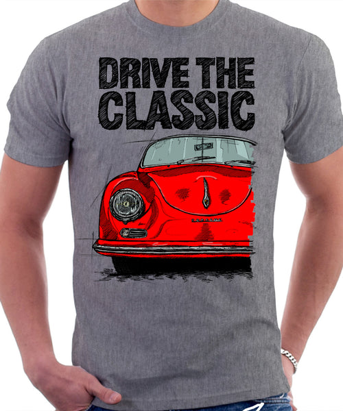 Drive The Classic Porsche 356 A Speedster. T-shirt in Heather Grey Colour