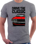 Drive The Classic Toyota Celica 1st Generation ST Early Models. T-shirt in Heather Grey Colour