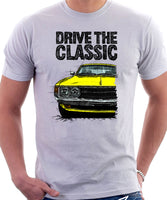 Drive The Classic Toyota Celica 1st Generation ST Early Models. T-shirt in White Colour