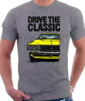 Drive The Classic Toyota Celica 1st Generation GT  Late Models. T-shirt in Heather Grey Colour