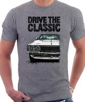 Drive The Classic Toyota Celica 1st Generation ST Late Models. T-shirt in Heather Grey Colour