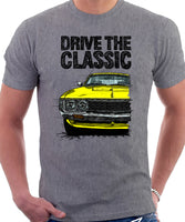 Drive The Classic Toyota Celica 1st Generation ST Late Models. T-shirt in Heather Grey Colour